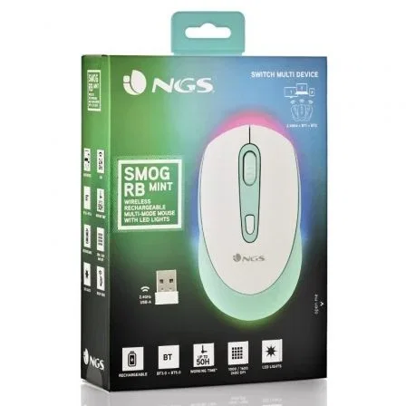 NGS Smog Mint-RB Ratón Inalámbrico Verde Menta